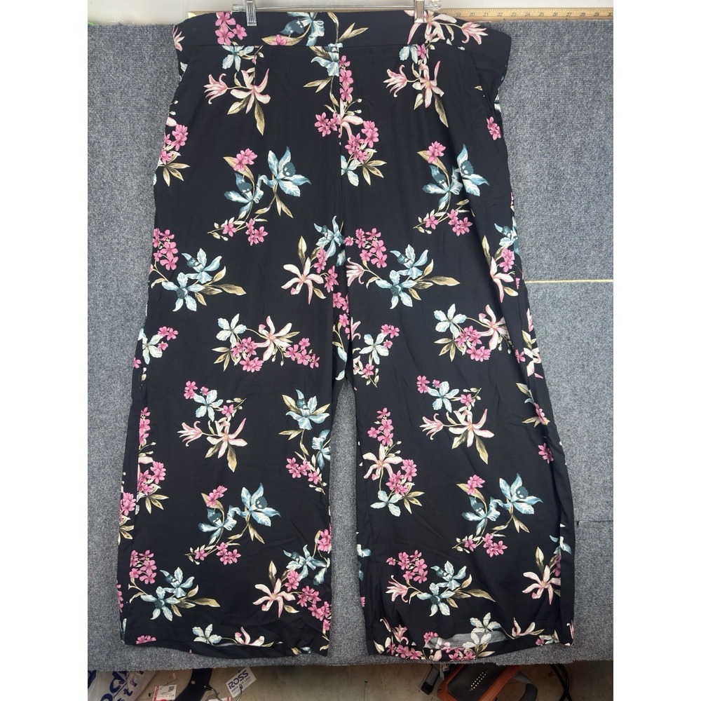 Torrid Wide Leg‎ Stretch Challis High Rise Pants Orchid Gardens Floral Size 4R